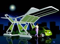 Зарядная станция для авто на солнечных батареях, вдохновленной природой