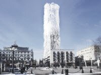 Урожай энергию из ветра небоскреба Strawscraper покрытой волосами