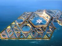 Плавучий Город концепция А.Т. с дорогами под водой обеспечить удовлетворение долгосрочного спроса на землю