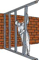 Монтаж стоек гипсокартона