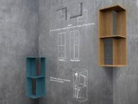 Стеллаж одинаково подходящий для внутреннего и внешнего угла