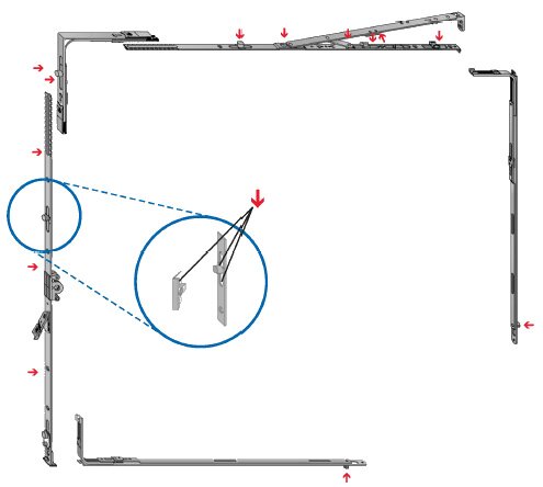 Регулировка фурнитуры MACO MULTI TREND