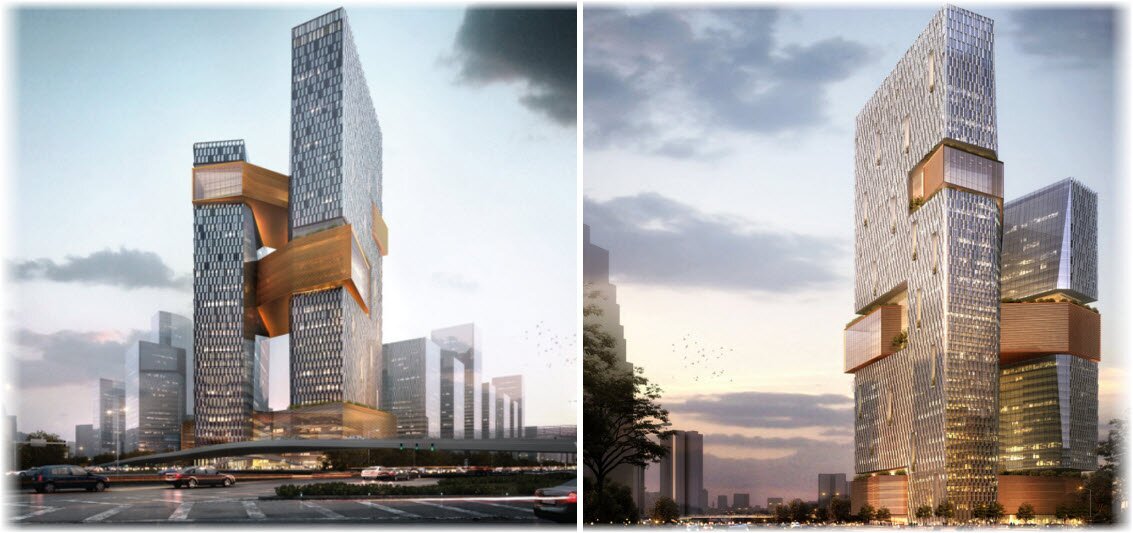 Пара взаимосвязанных башен для новой штаб-квартиры Tencent в Шэньчжэне