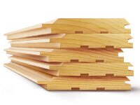 Обшивка внешних и внутренних стен имитацией бруса из лиственницы