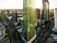 Башня Мельбурна «Виктория Один» создает иллюзию движения жидкости