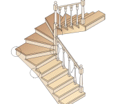 Лестница на деревянных косоурах