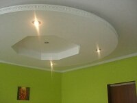 Подвесной потолок из гипсокартона в виде летающей тарелки