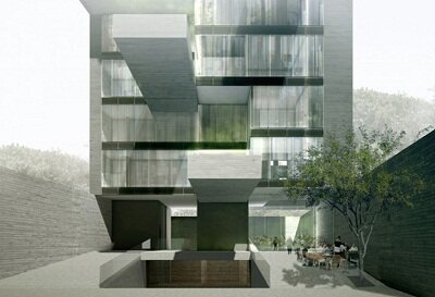 Дом в Перу с трамплином в стиле террасы для бассейна