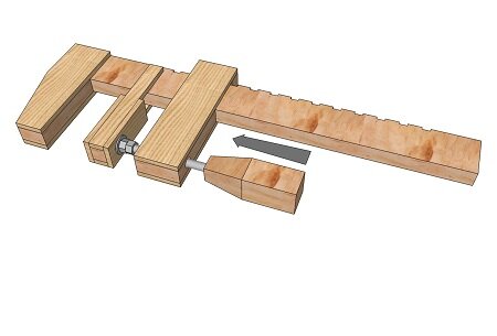 Деревянный фиксатор - струбцина