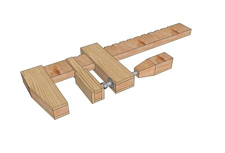 Деревянный фиксатор - струбцина