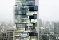 Дом в Перу с трамплином в стиле террасы для бассейна.