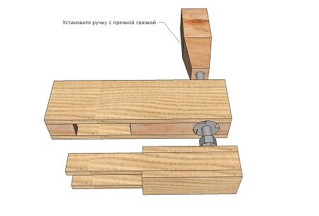 Деревянный фиксатор - струбцина