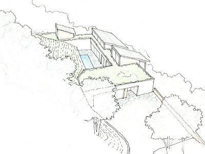 Kentfield Residence всплывает из холма с зеленой крышей над Сан-Франциско