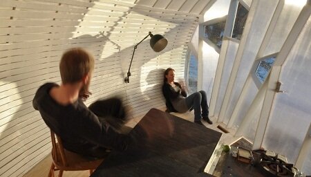 Изогнутый крошечный дом Гус-1