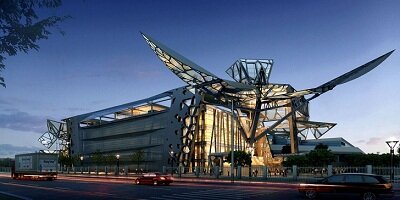 Фасад штаб квартиры китайской Zoomlion имитирует бабочки, орлы и лягушки