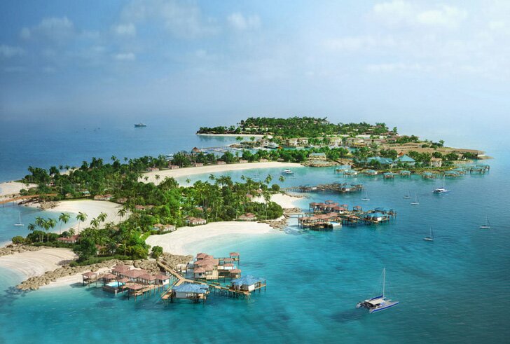 Голландский Docklands плавучие острова устойчивого острова в Дубае