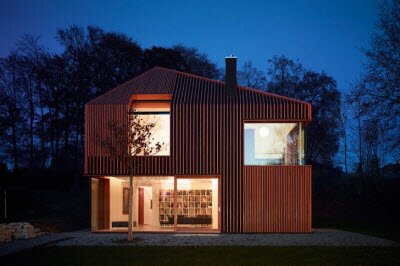 11 × 11 современный сборный дом в Германии