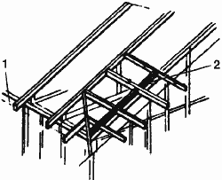 Установка опорных конструкций карнизов