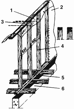Перегородка с деревянным каркасом