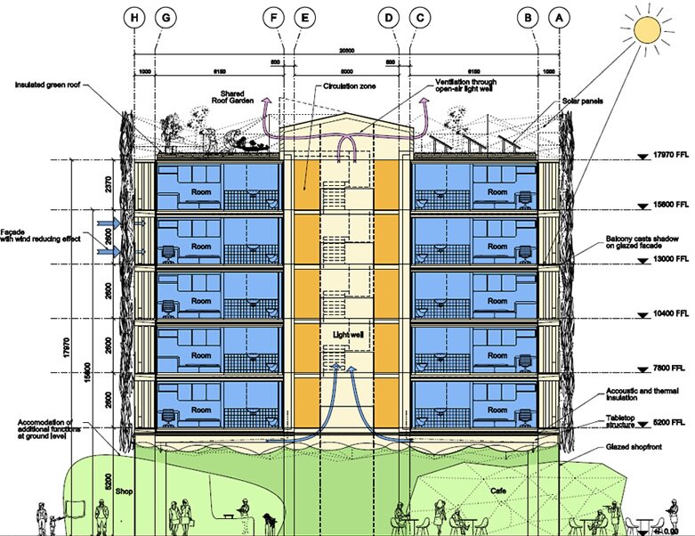 Жилое здание из контейнеров