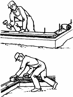 Монтаж нижнего пояса каркаса