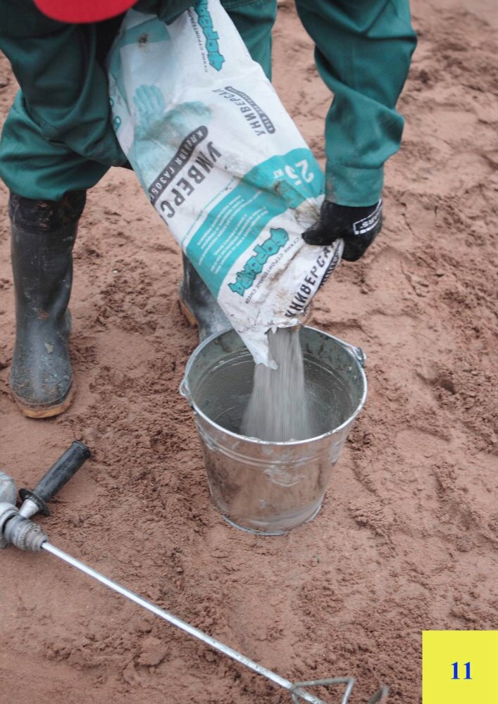 замес клея для пенобетона