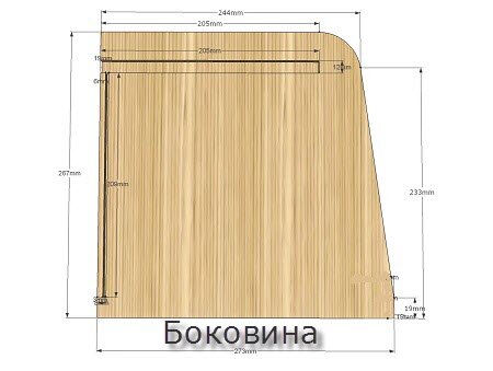 Хлебница - чертеж