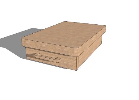 Разделочная доска с отделением для ножей - чертеж