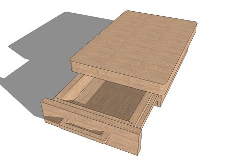 Разделочная доска с отделением для ножей - чертеж