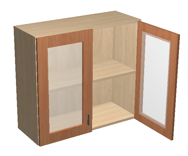 Расположив в ящике полку, получаем кухонный верхний бокс.