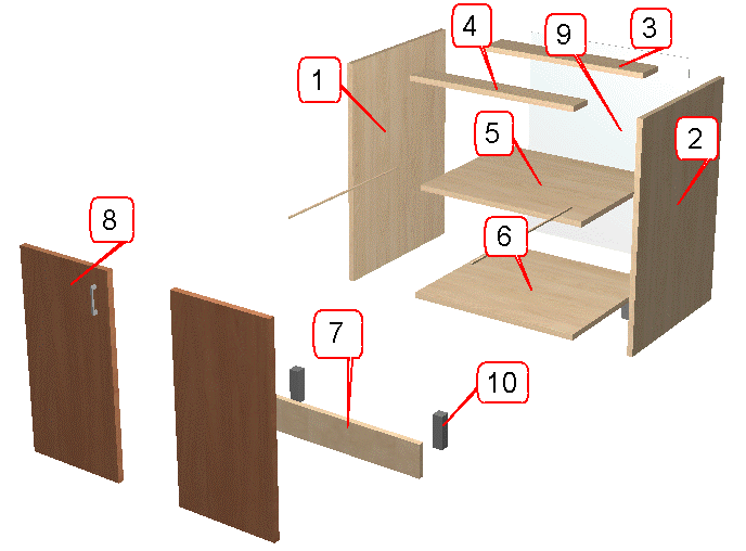 Разобранная нижняя секция кухни