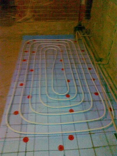 Тёплые "водяные" полы - спираль