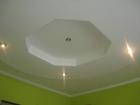 Подвесной потолок из гипсокартона в виде летающей тарелки