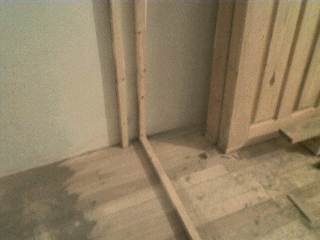 Установка реек перегородки