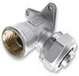 Фитинг. Угольник с креплением (розетка)