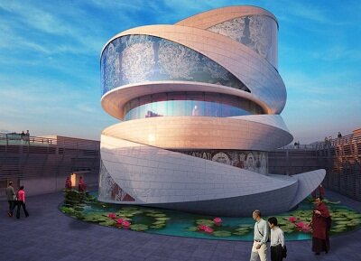 Буддийский храм Китая в форме спирали