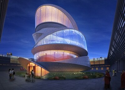 Буддийский храм Китая в форме спирали