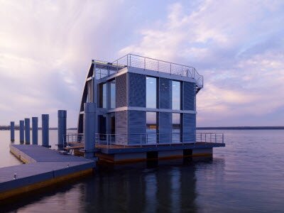 Модульный плавучий дома в Германии