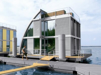 Модульный плавучий дома в Германии