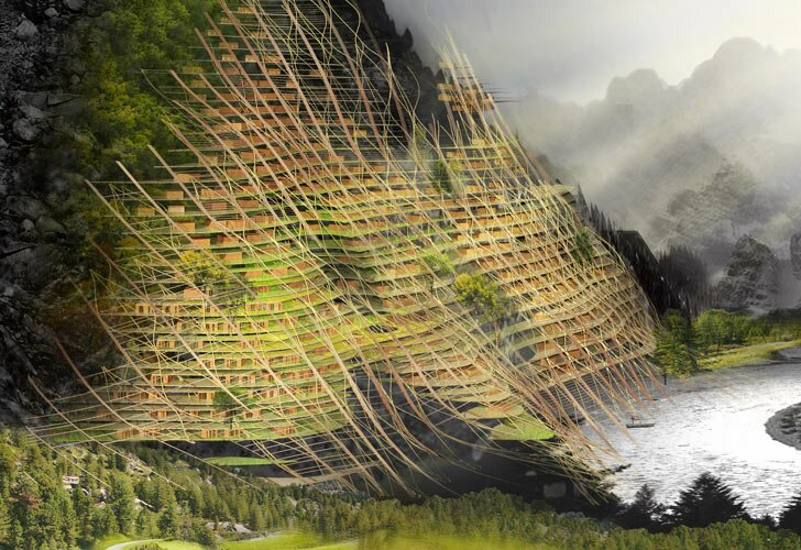 В Китае будут строит вертикальные дома на пластыре гор.