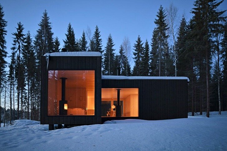Четырехугольная Вилла Off-Grid в Финляндии